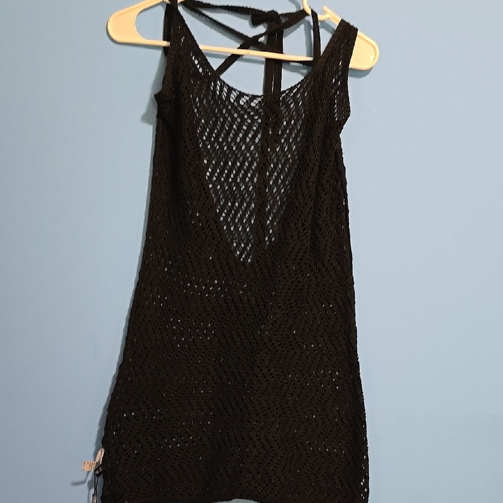 Black Crochet Swim Cover-Up